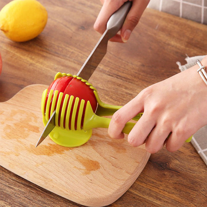 Tomato Lemon Slicer Holder, Round Fruits Onion Shredder Cutter