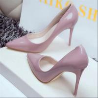 COD[Taobao]รองเท้าส้นสูงหัวแหลมส้นเข็ม  รองเท้าแต่งงานสีนู้ด  หนังแก้วปากตื้น OL รองเท้าคัทชูใส่ทำงาน