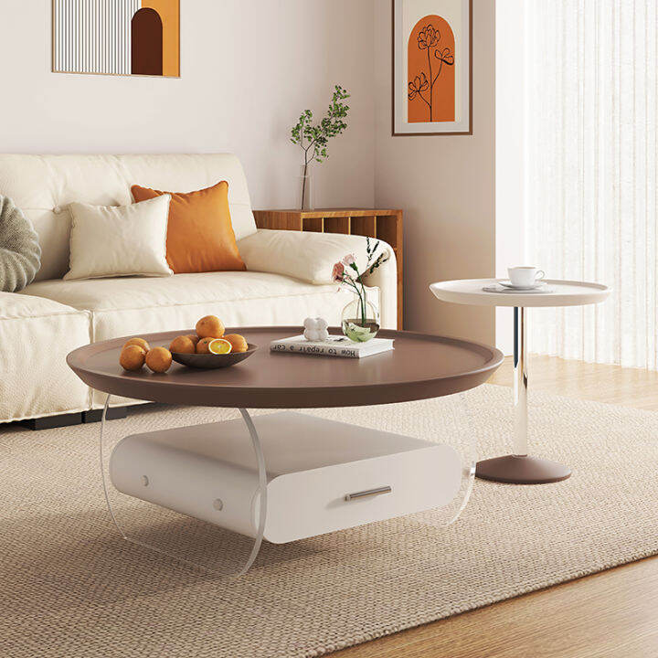 New Style round Cream Style Coffee Table Living Room Home Modern