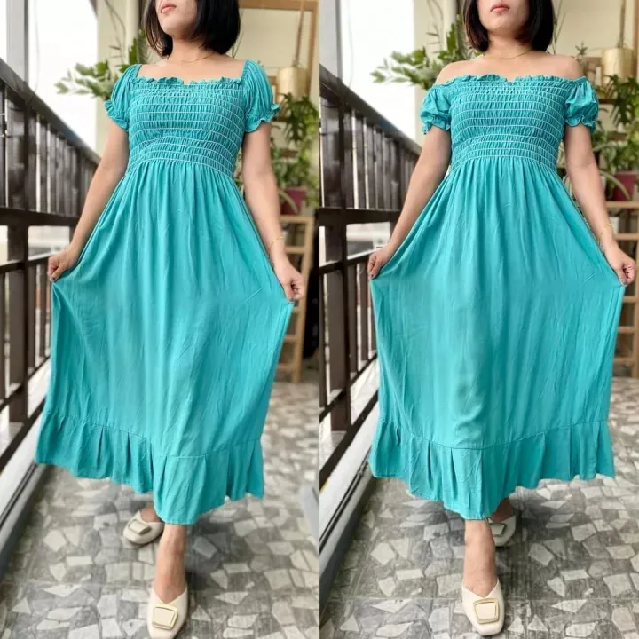 OFF SHOULDER DRESS WITH SMOCKING MOTHER XANADU main image 1