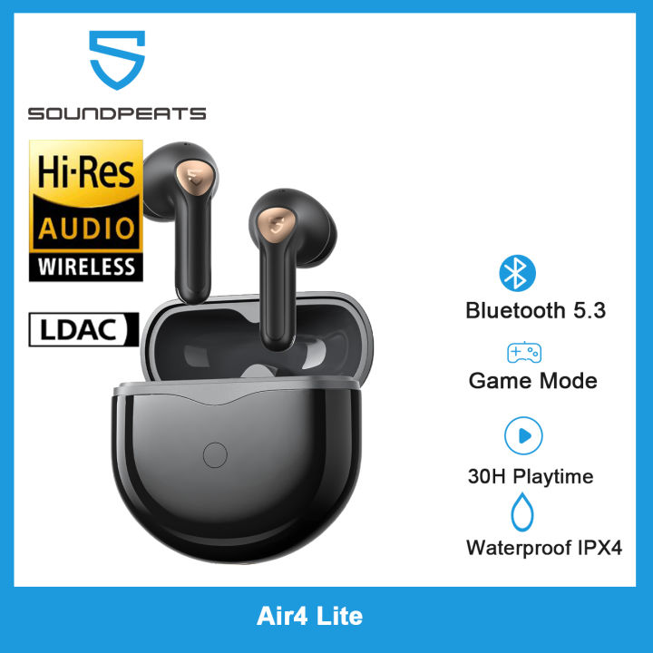 Soundpeats Air4 Lite Bluetooth V5.3 Hi-Res LDAC Mtilpoint Connection ...
