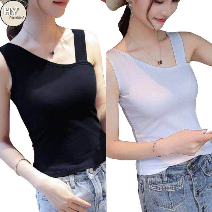 Ready Stock 35-80KG Women Camisole Sexy One Shoulder Sleeveless Thin ...