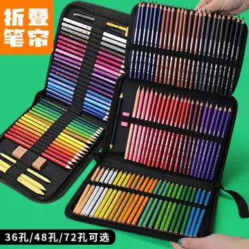 48/72/120/150/200 Holes Colored Lead Pencils Storage Bag Large Capacity  Case Box Holder School Supplies Stationery Student