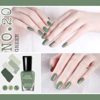 สีทาเล็บกึ่งเจล #20 สีเขียว ขี้ม้า green  #สวยหรู #วิ้งวิ้ง ✅ แบบไม่ต้องอบ