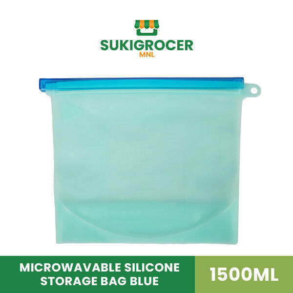 Microwavable Silicone Storage Bag Blue 1500ml Lazada PH