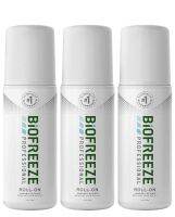 Biofreeze Roll-onรุ่น Professional ชนิด แพค 3 ขวด ไบโอฟรีซ หมดอายุ 05/2025 จากอเมริกา ยอดขายอันดับ1