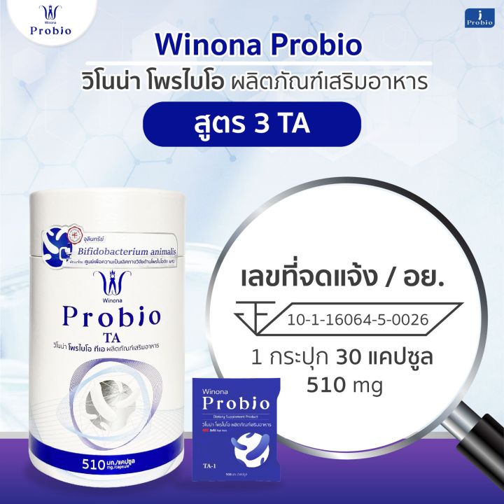 วิโนน่าโพรไบโอ-สูตร3-winona-probio-ta-โพรไบโอติกสายพันธุ์ไทย-ดูแลสมดุลย์ลำไส้-ไขมันในเลือด-ช่วยชะลอวัย