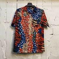 เสื้อฮาวายลายเสือลาย Tiger hawaii ไซค์ m l xl 2xl 3xl ผ้าไหมซาตินอิตาลี่?% ผ้านิ่มสวมใส่สบายไม่ร้อน ใส่ได้ทั้งชายและหญิง