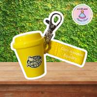 {พร้อมส่ง} Cafe Amazon Reusable Cup คาเฟ่ อเมซอน พวงกุญแจแก้วน้ำ #สีเหลือง