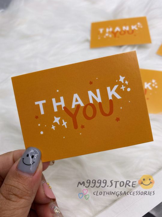 การ์ดขอบคุณลูกค้า-thank-you-card-ส้มซ่า-เซ็ตละ-40-ใบ-ตกใบละ-1-บาท