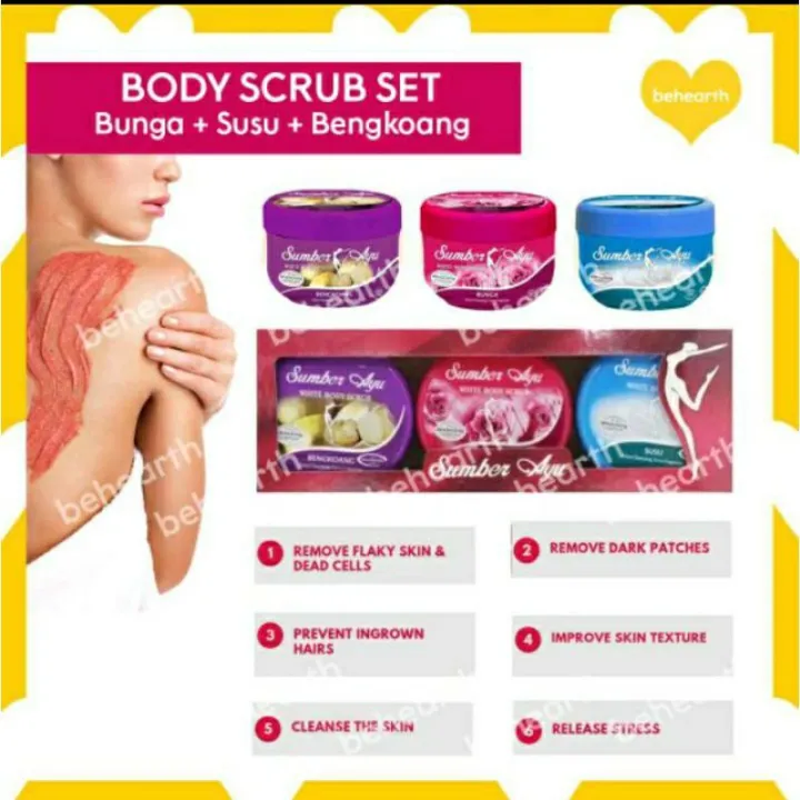 Sumber Ayu White Body Scrub Set (3x250ml) Lazada
