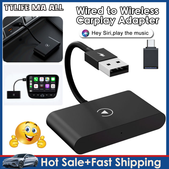  Apple Carplay Wireless Adapter, CarPlay Dongle for Factory  Wired CarPlay Cars, 2023 Upgrade Plug & Play Wired Convert Wireless CarPlay,  Fast and Easy Use Fit for Cars from 2015 & iPhone