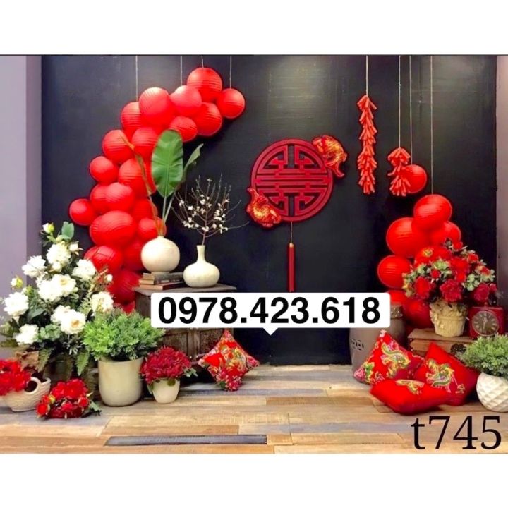 Sét 50 đèn lồng Giấy Đỏ decor tiểu cảnh studio chụp ảnh trang trí ...