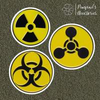 ʕ •ᴥ•ʔ ✿ พร้อมส่ง : เข็มกลัดเซ็ทป้ายสัญลักษณ์เตือนทางวิทยาศาสตร์ | Science Warning Sign Enamel Brooch Pin Set.