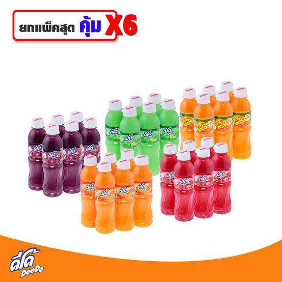 ดีโด้ น้ำผลไม้รวม 5บาท 225มล ยกแพ็ค 6 ขวด Th