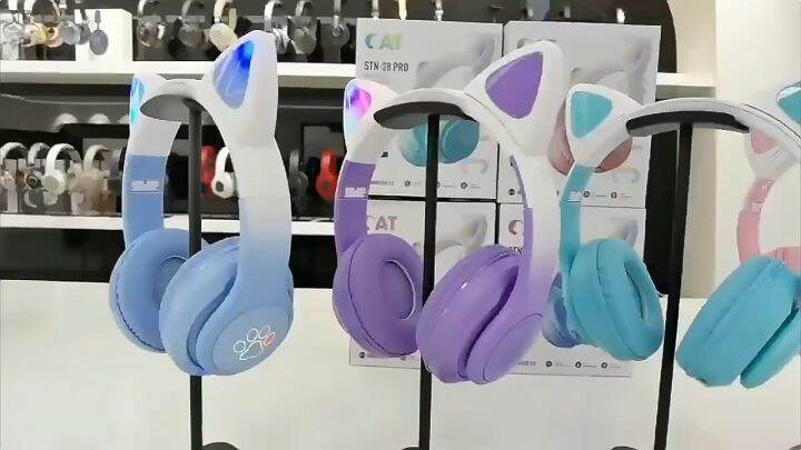 STN-28 Pro Foldable Light Cat Ear Bluetooth Headphone with Microphone ...