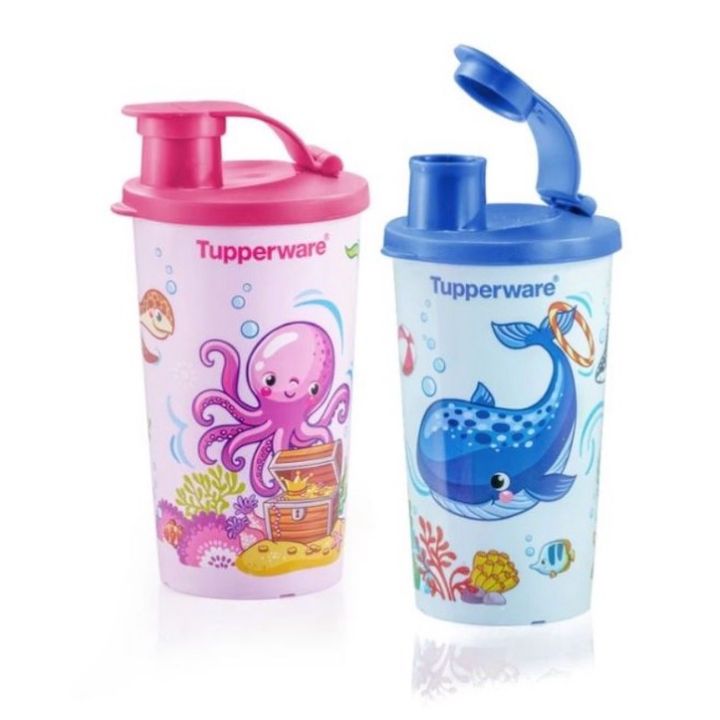 tupperware-aqua-friends-tumbler-330ml-แก้วน้ำทัพเพอร์-แวร์-สดใส-น่ารัก-เหมาะกับเด็กน้อยวัยซน-มีฝาเปิดปิด-ป้องกันน้ำหก