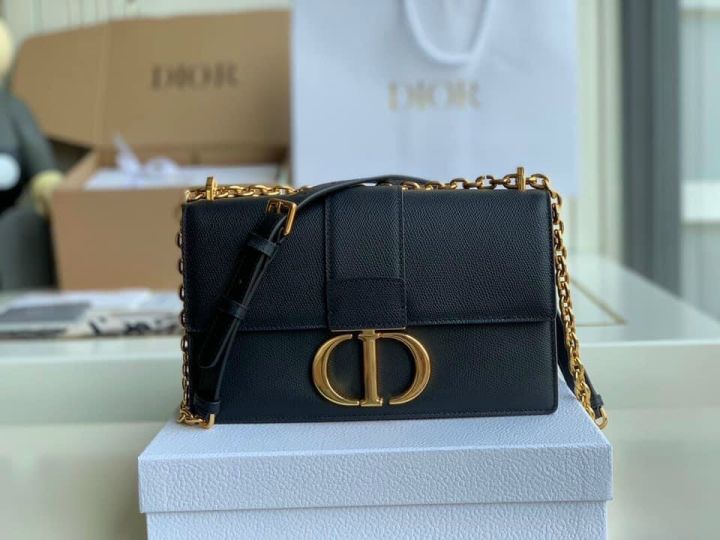 Dior 30 Montaigne Box Bag Full Black  Nice Bag