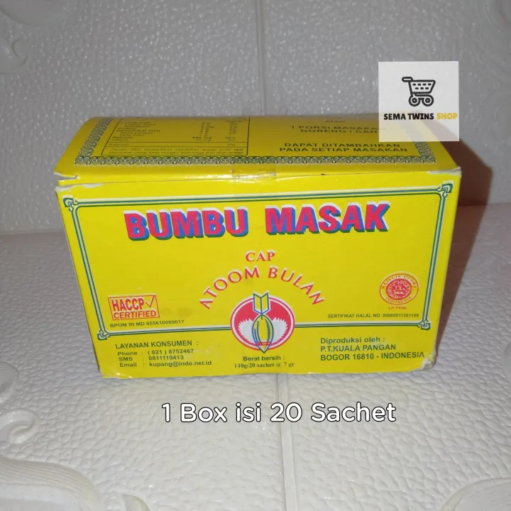 Bumbu Masak Cap ATOM BULAN 1 Box 20 Sachet X 7 Gr Atoom Bulan