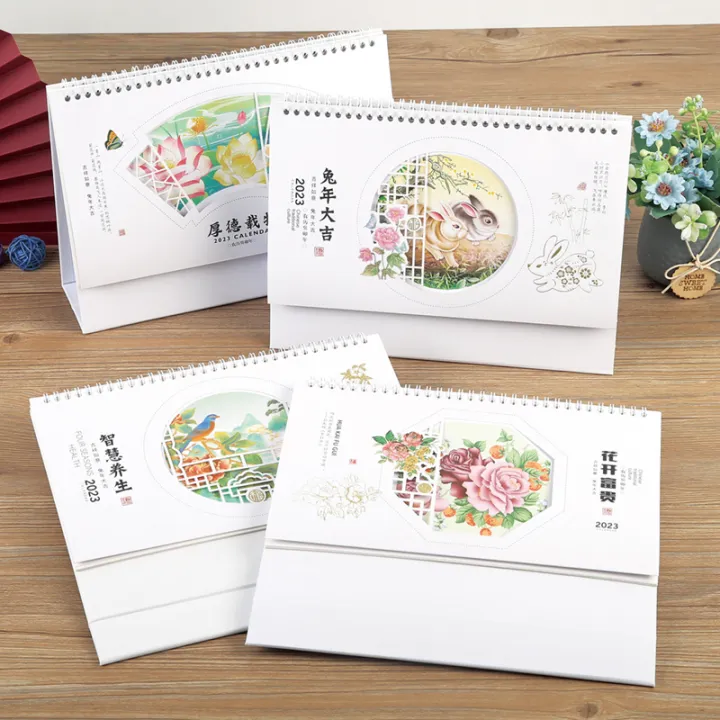 2023 Extra Large Desk Calendar Horizontal Peony Flower Health Notes
