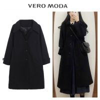 เสื้อโค้ท Trench coat โค้ทยาว OVERCOAT โค้ทวูลสีดำ แบรนด์? VERO MODA(wy1093)