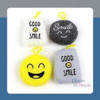 ฟองน้ำล้างจานเอนกประสงค์ ลาย Smiley 1 เซ็ท (มี 4 ชิ้น) สินค้าพร้อมส่ง