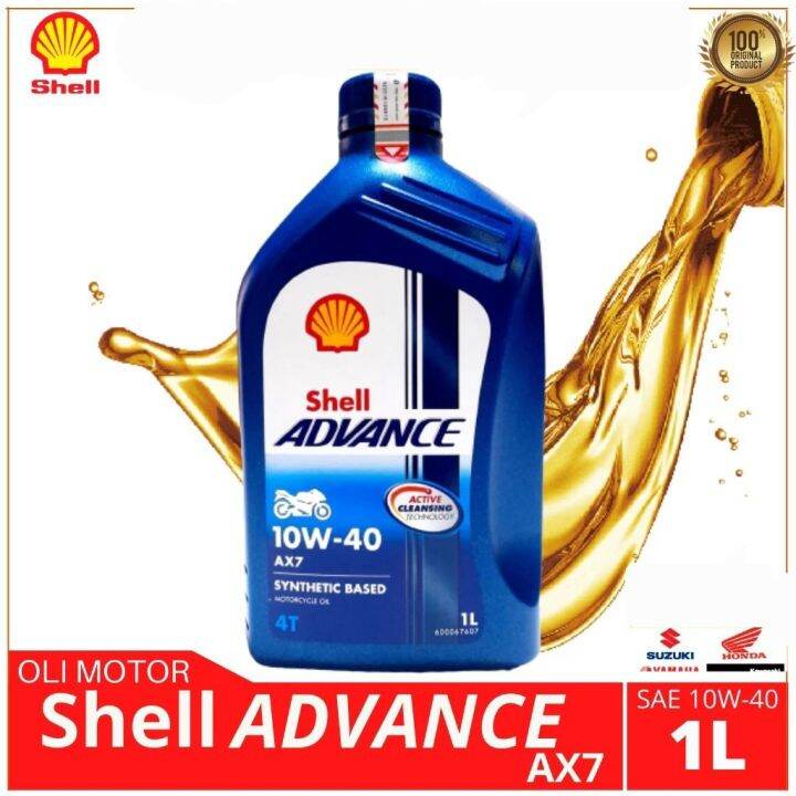 OLI SHELL ADVANCE AX7 4T 1 LITER 10W-40 | Lazada Indonesia