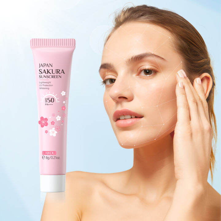 LAIKOU Japan Sakura Sunscreen SPF50 PA+++ Waterproof Face Sunblock Body