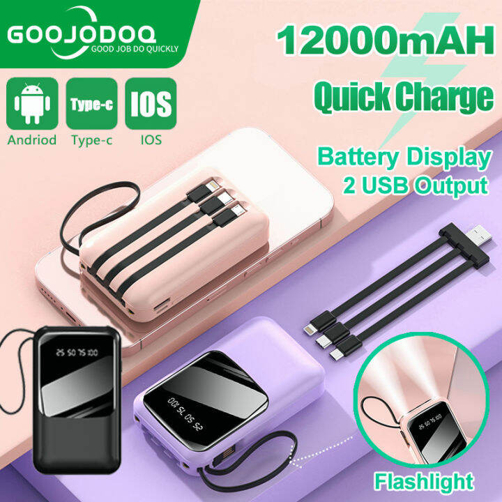 GOOJODOQ Macaron Power Bank Mini 12000mAh Large capacity Super ...