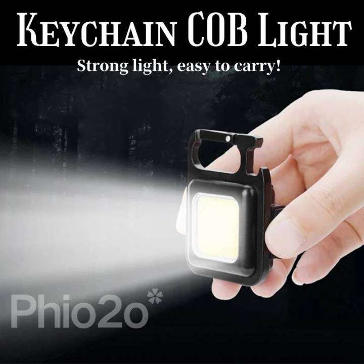 Multifunctional Usb Rechargeable Cob Work Lamp Mini Keychain Led Light