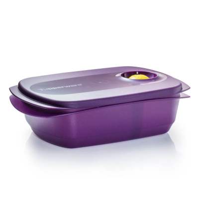 Tupperware Reheatable Divided Lunch Box 1.25L กล่องข้าวทัพเพอร์แวร์ แบบอุ่นในไมโครเวฟได้ และมีช่องแบ่งอาหารที่เลื่อนได้