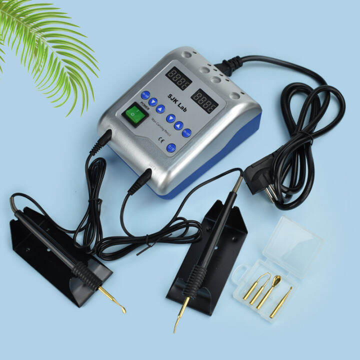 SJK Dental Electric Wax Machine Double Pen +6 Wax Tips Kit Dental Lab