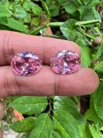 Cz oval 10x8mm 2 pieces  Cubic zirconia PINK 10X8 mm 2 pIeces  หนักรวม กะรัต CARATS ( 2 เม็ด).10X8 mm เพชรรัสเซีย DIAMOND