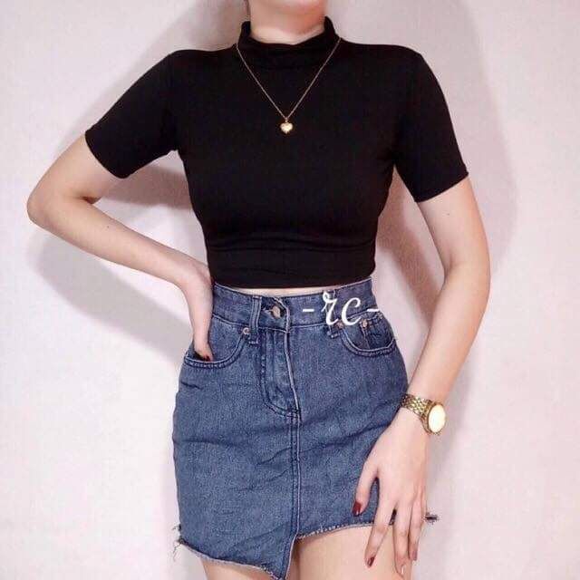 Turtle neck crop top | Lazada PH