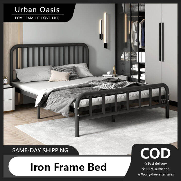 Bed Frame Double Size Steel Bed Frame Simple Iron Frame Bed Black Frame