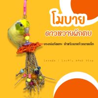 โมบายดาวหวายผักตบ ของเล่นนก ของเล่นกัดแทะคลายเครียดจากผักตบชวา สำหรับนกแก้วขนาดเล็ก