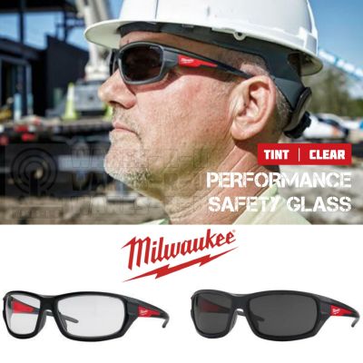 Milwaukee แว่นตาเซฟตี้นิรภัย เลนส์ใส/ดำ Performance Safety Glasses (48-73-2020/2025)