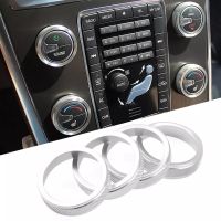 AK92 4X Car Air Conditioning AC Knob Cover Ring Heat Control Switch for Volvo V60 XC60 S80 V40