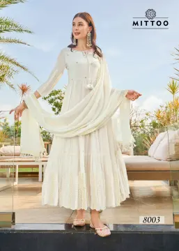 White long sales frock suit