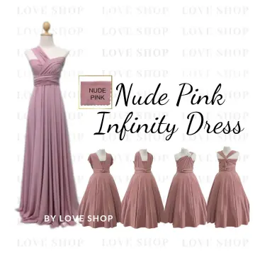 NUDE PINK/LIGHT PINK/BABY PINK INFINITY DRESS