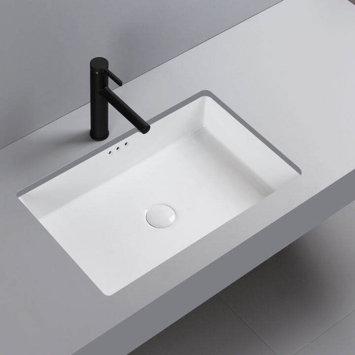 Rectangular Ceramic Basin Drop-in Sink Embedded Washbasin Wash Basin ...