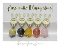 Lucky Stone earrings ต่างหูหินมงคล หินนำโชค น้องกระต่ายขาว