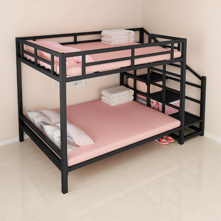 Small Apartment Elevated Bed Bunk Bed Iron Art Double Bed Single