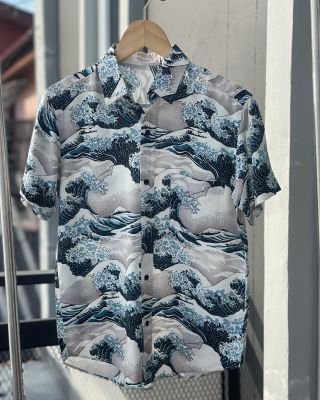 New!! Shirt  คลื่นญี่ปุ่น สีใหม่ 🌊งานส่งออก ผ้าเรยอนใส่สบายมาก