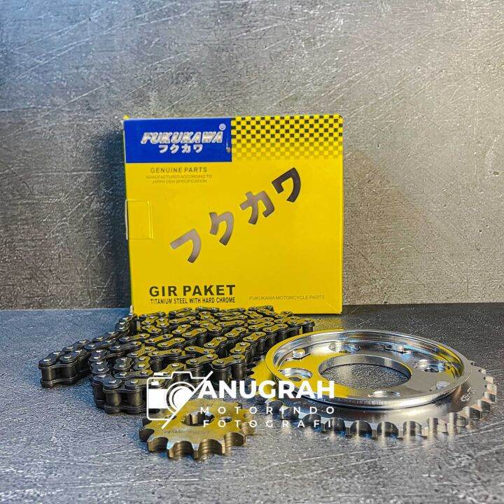GEAR SET GIR PAKET DRIVE CHAIN KIT SUPRA X 125 HELM IN FUKUKAWA 428H