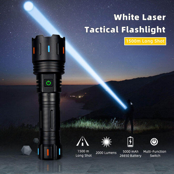 High Power LEP Torchlight Rechargeable White Laser Flashlight Zoomable