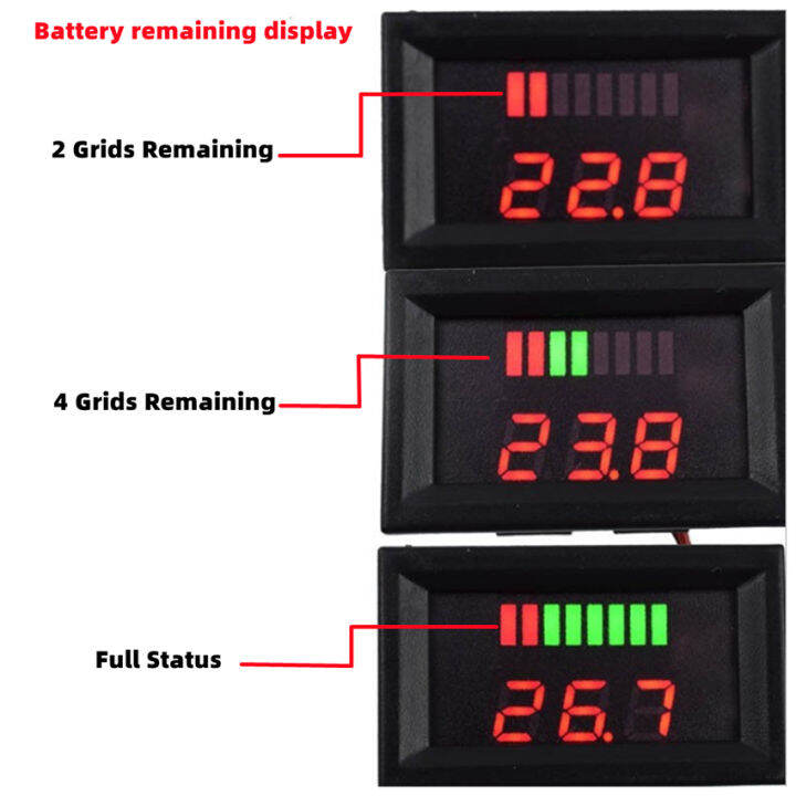 Voltmeter Indikator Level Pengisian Baterai Aki 12V-60V Digital Lcd