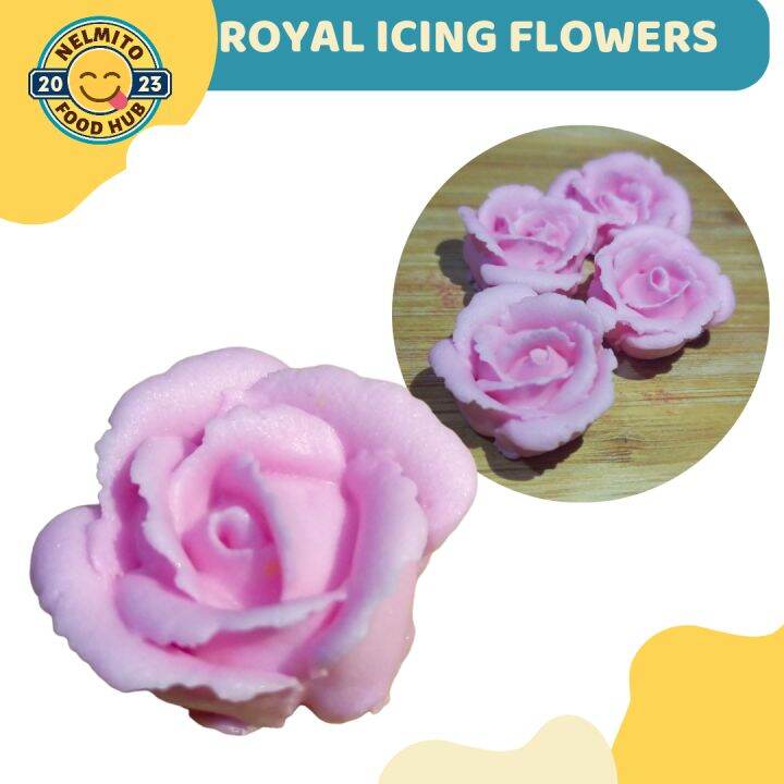 Royal Icing Rose / Edible Rose / Edible Flowers 4pcs /10 pcs/ 20 pcs
