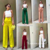 Vanessa V cut high-waist pant  กางเกงขากระบอก แต่งดีเทลด้านหน้าตัดขอบ V ป้าย PROMTHONG