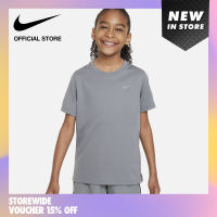 Nike Boys Dri-fit Miler Ss Tee - Smoke Grey  ไนกี้ เสื้อยืดเด็กชาย Dri-fit Miler Ss - สีสโมคเกรย์